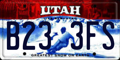 UT license plate B233FS