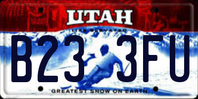 UT license plate B233FU