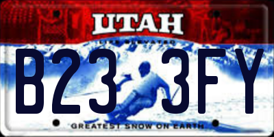 UT license plate B233FY