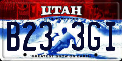 UT license plate B233GI