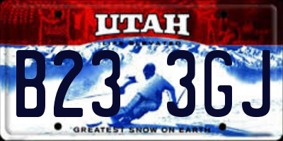 UT license plate B233GJ