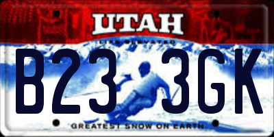 UT license plate B233GK