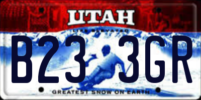 UT license plate B233GR