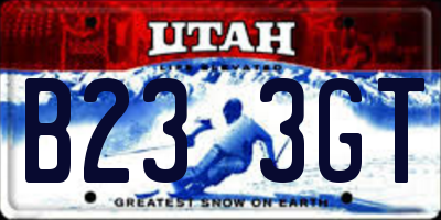 UT license plate B233GT