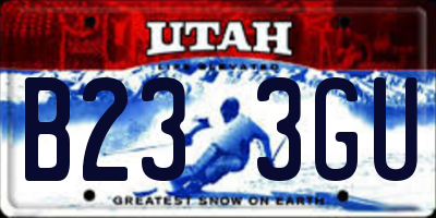 UT license plate B233GU