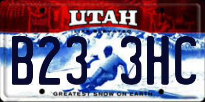 UT license plate B233HC