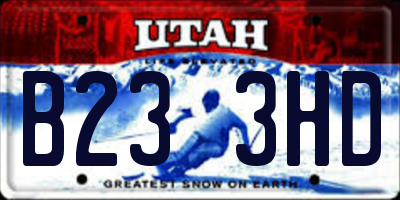 UT license plate B233HD