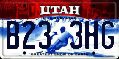 UT license plate B233HG