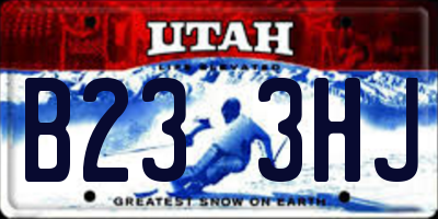 UT license plate B233HJ