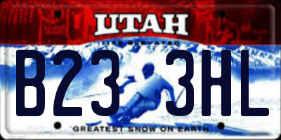 UT license plate B233HL