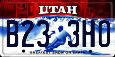 UT license plate B233HO