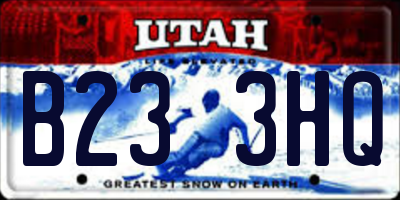 UT license plate B233HQ