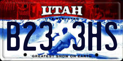 UT license plate B233HS