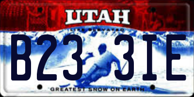 UT license plate B233IE