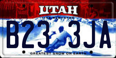 UT license plate B233JA