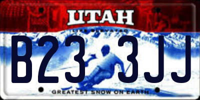 UT license plate B233JJ