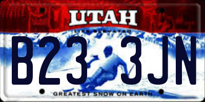 UT license plate B233JN