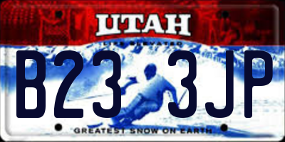 UT license plate B233JP