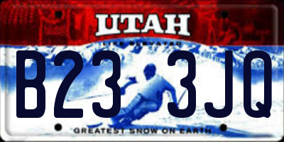 UT license plate B233JQ