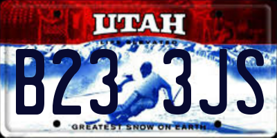 UT license plate B233JS