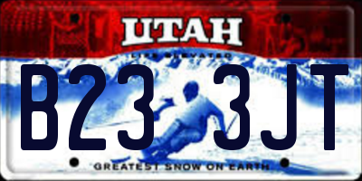 UT license plate B233JT