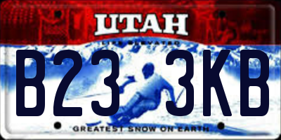 UT license plate B233KB