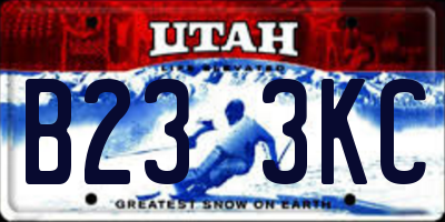 UT license plate B233KC