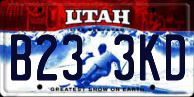 UT license plate B233KD
