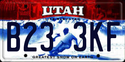 UT license plate B233KF