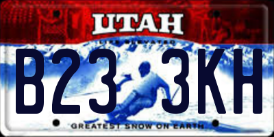 UT license plate B233KH