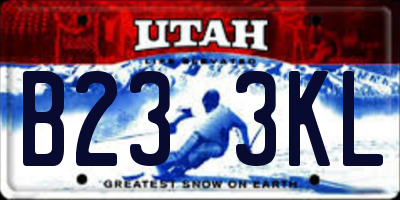 UT license plate B233KL