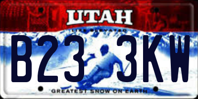 UT license plate B233KW