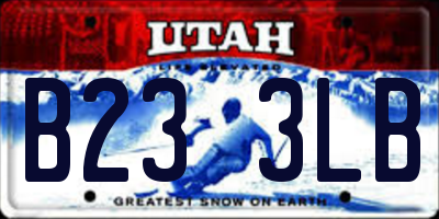 UT license plate B233LB