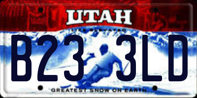 UT license plate B233LD