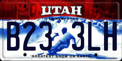 UT license plate B233LH