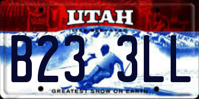 UT license plate B233LL