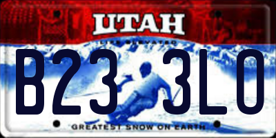UT license plate B233LO
