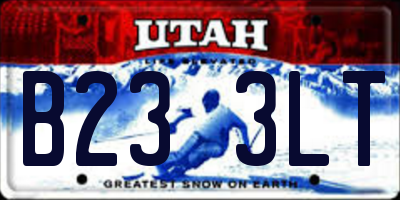 UT license plate B233LT