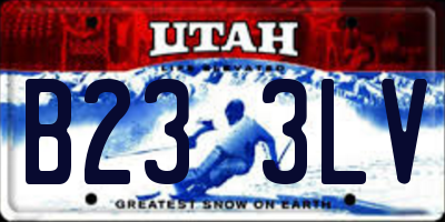 UT license plate B233LV