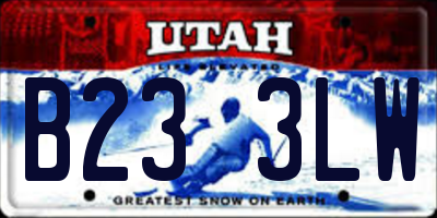 UT license plate B233LW