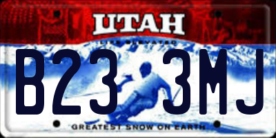 UT license plate B233MJ