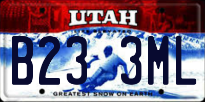 UT license plate B233ML