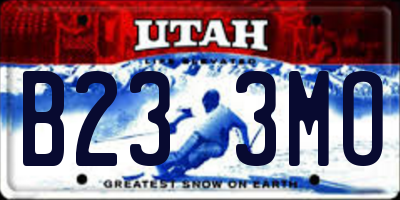 UT license plate B233MO