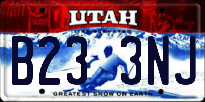 UT license plate B233NJ