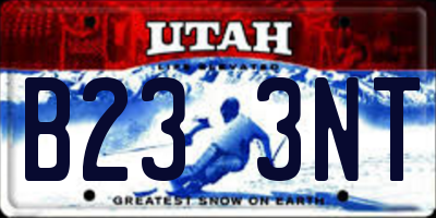 UT license plate B233NT