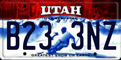 UT license plate B233NZ