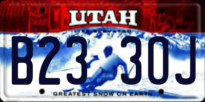 UT license plate B233OJ