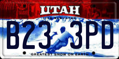 UT license plate B233PD