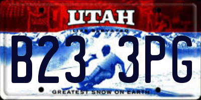 UT license plate B233PG