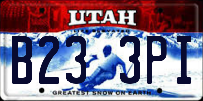 UT license plate B233PI